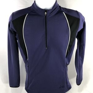Asics Long Sleeve 1/4 Zip Mock Neck Running Pullover Womens or Youth M 18.5 x 24
